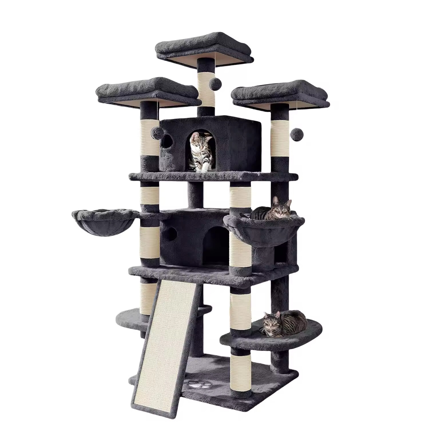 Wooden Sisal Scratcher Large Cat Tree Tower