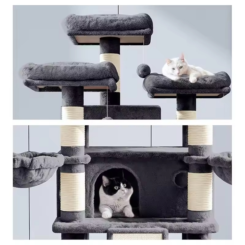 Wooden Sisal Scratcher Large Cat Tree Tower