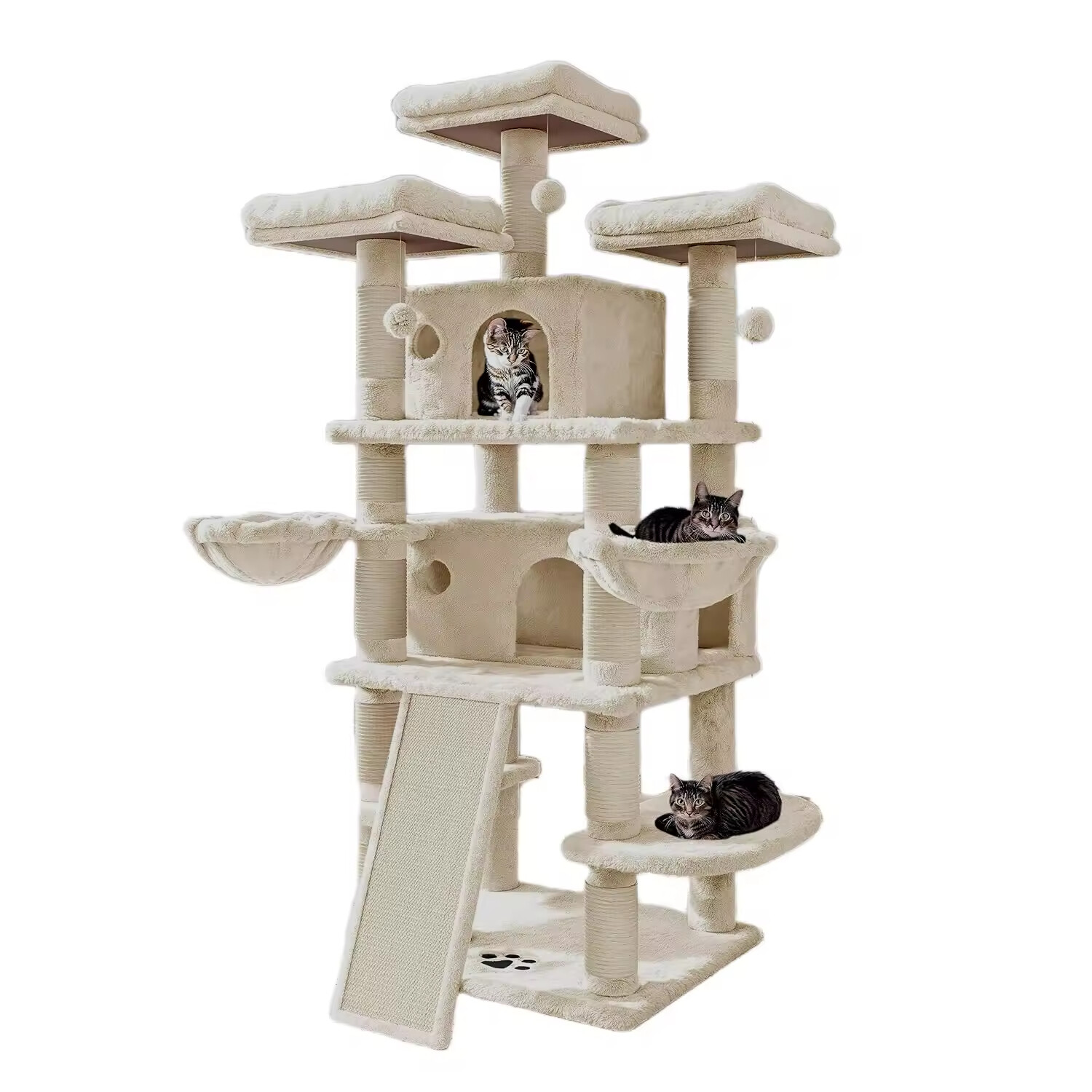 Wooden Sisal Scratcher Large Cat Tree Tower