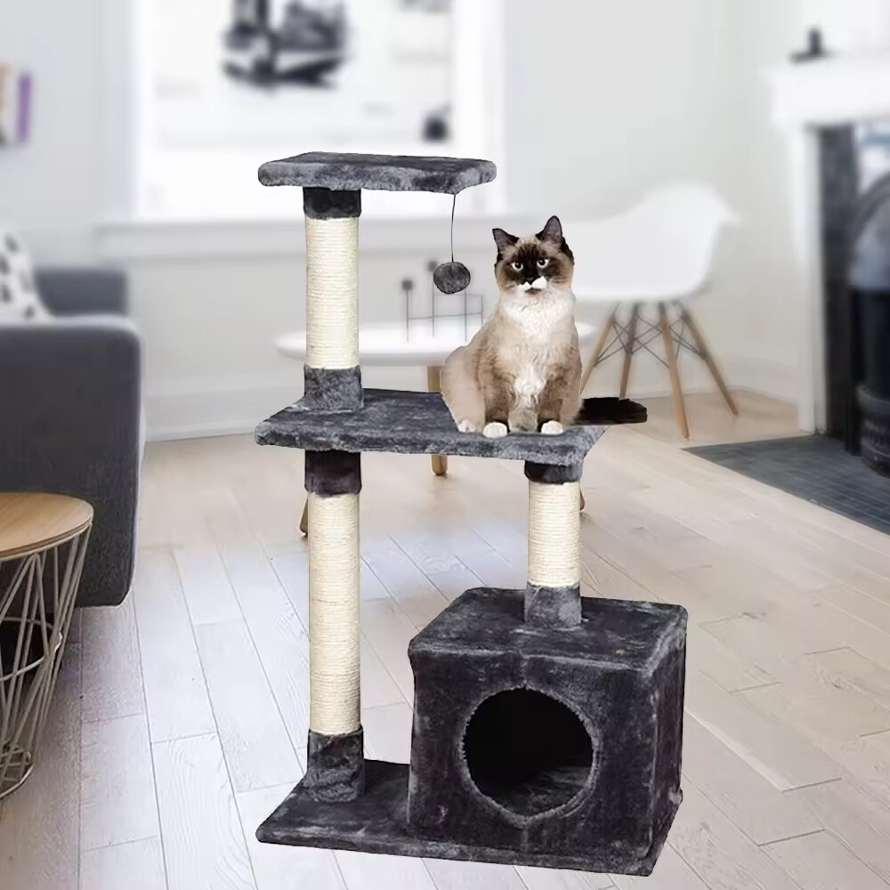 Sisal Scratcher Short Plush Cat Tree