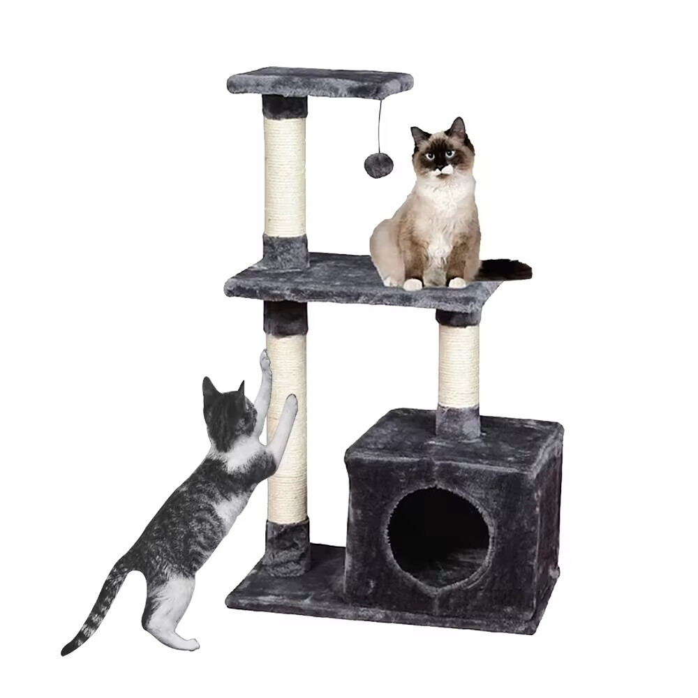 Sisal Scratcher Short Plush Cat Tree