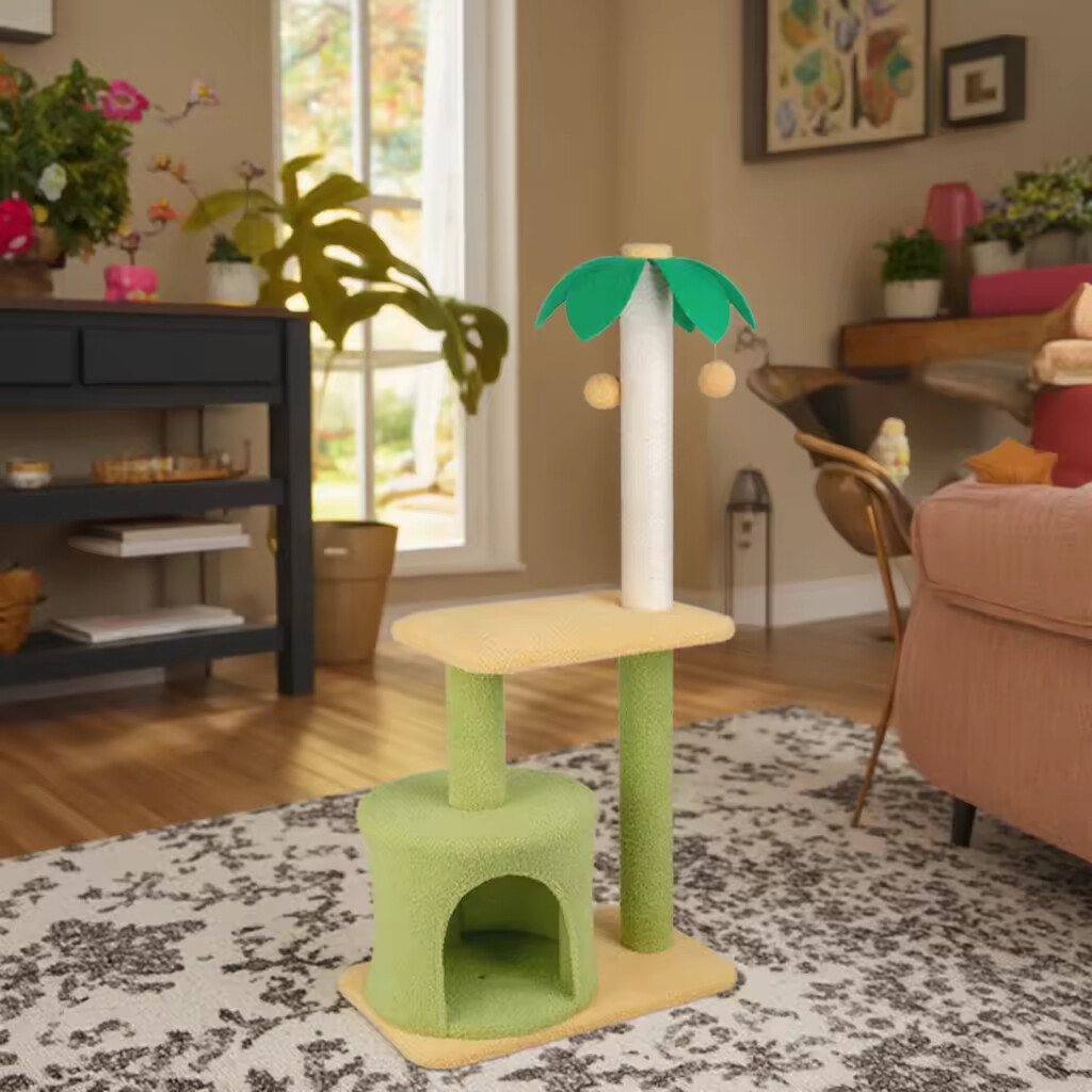 Sisal Short Plush Cat Tree House