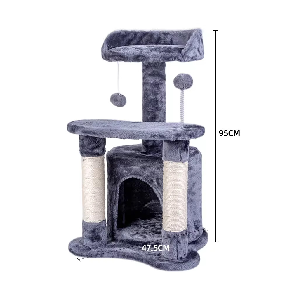 Sisal Short Plush Cat Scratcher House