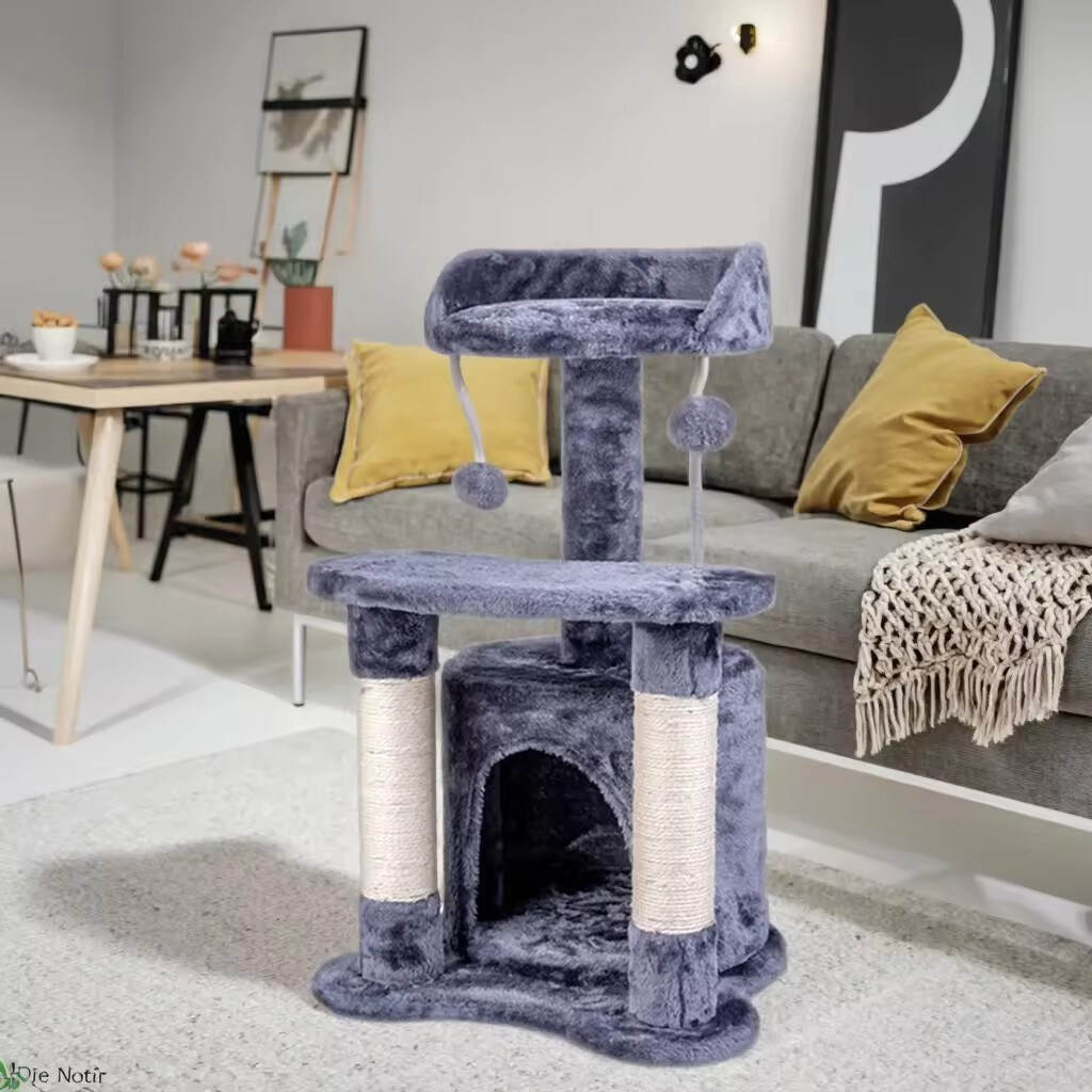 Sisal Short Plush Cat Scratcher House