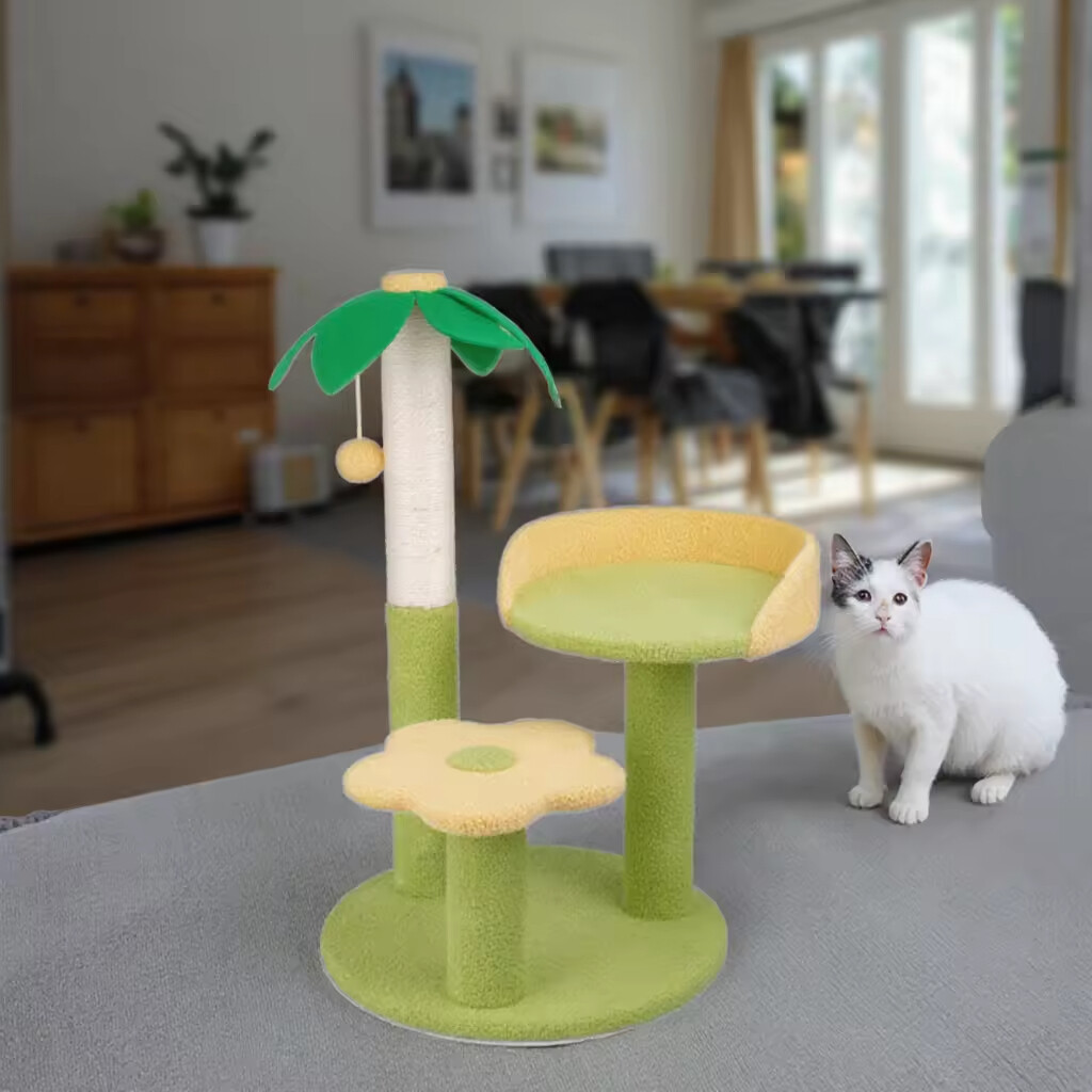 Sisal Short Plush Cat Flower Tree