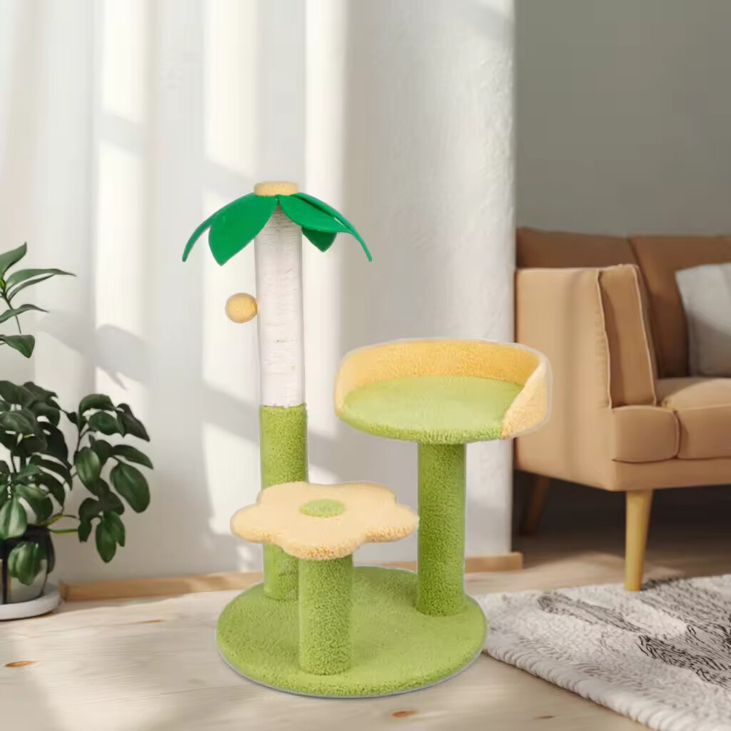 Sisal Short Plush Cat Flower Tree