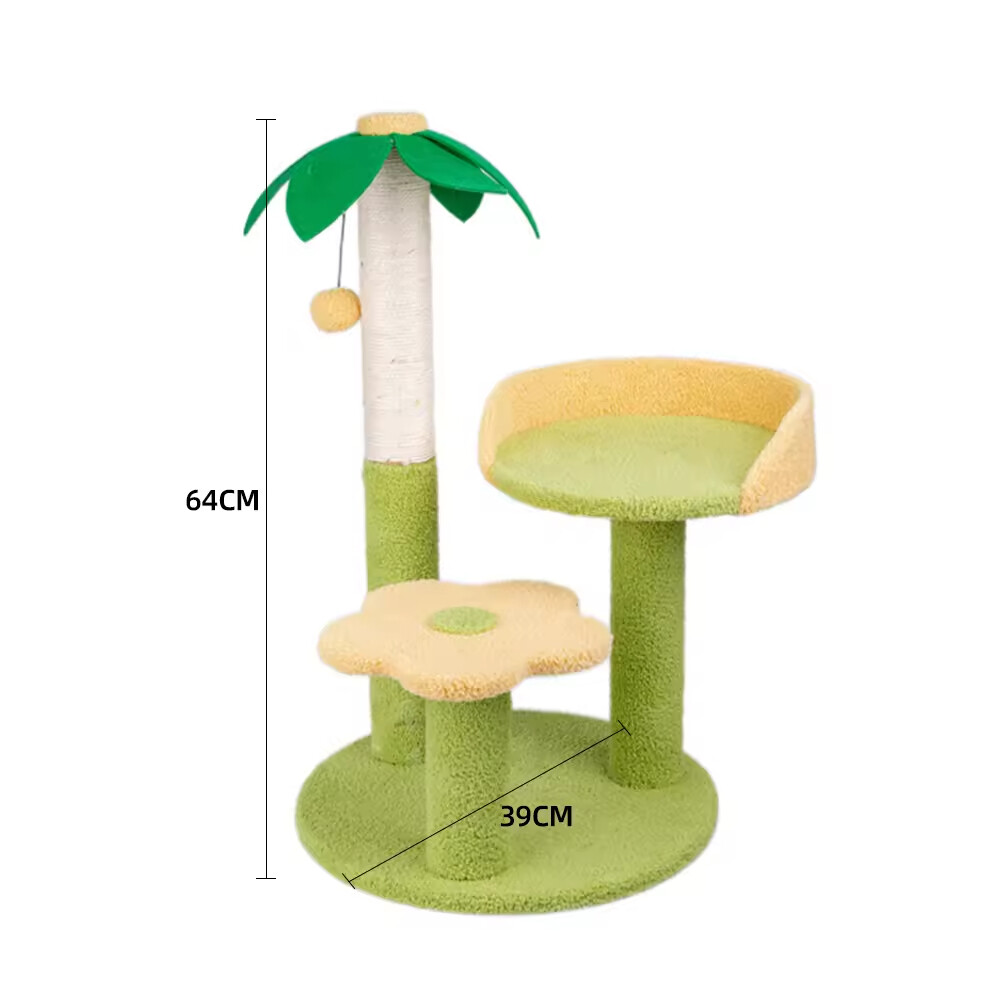 Sisal Short Plush Cat Flower Tree