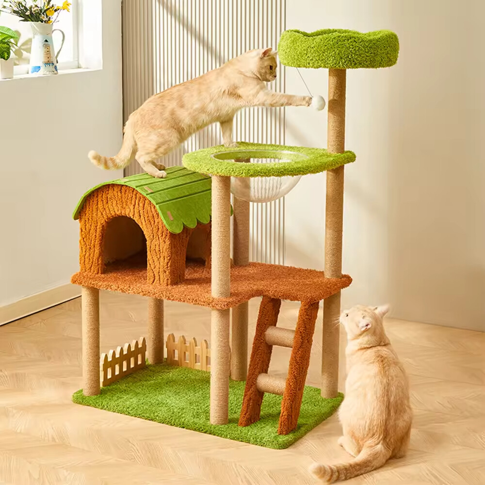 Sisal Short Plush Cat Tree House 