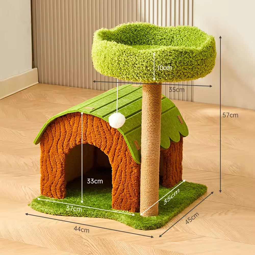 Sisal Short Plush Cat Tree House 