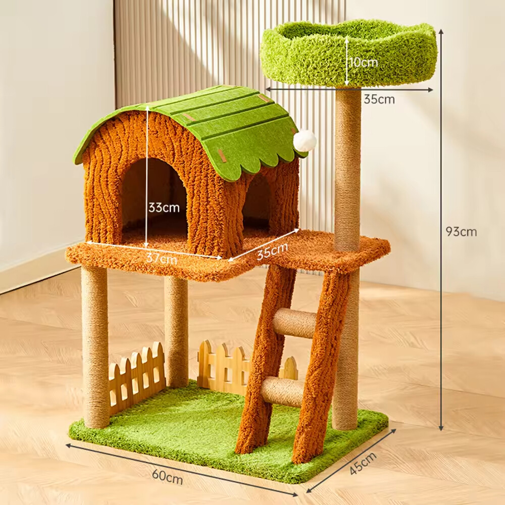 Sisal Short Plush Cat Tree House 