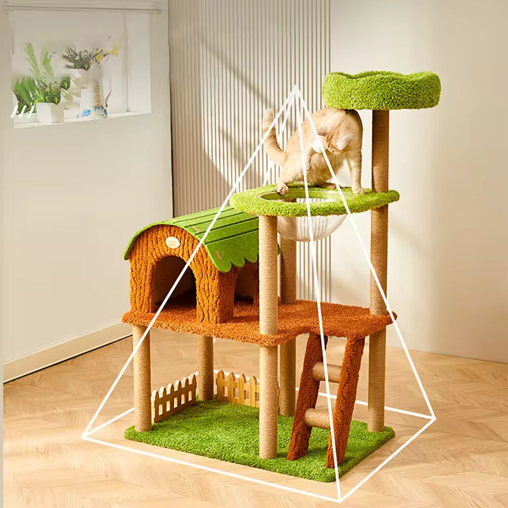 Sisal Short Plush Cat Tree House 