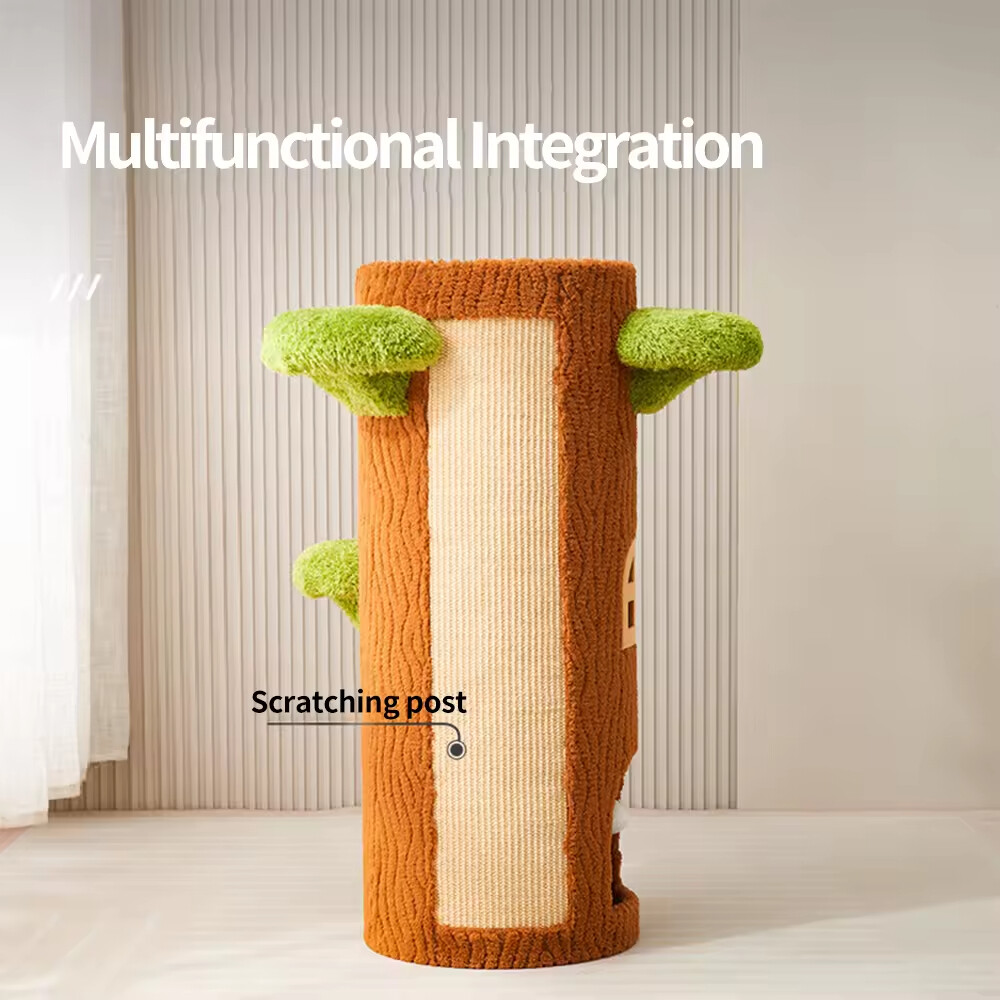 Cat House With Scratcher Mat