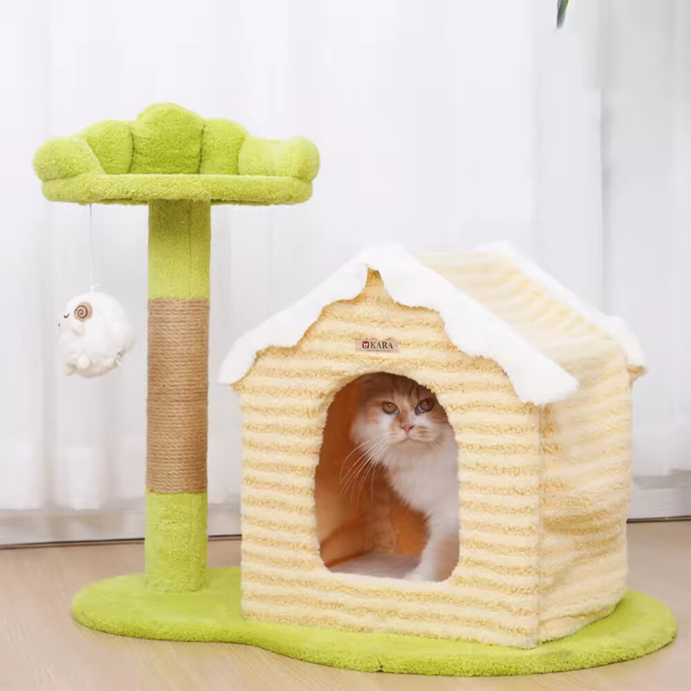 Warm Sisal Short Plush Cat Tree House