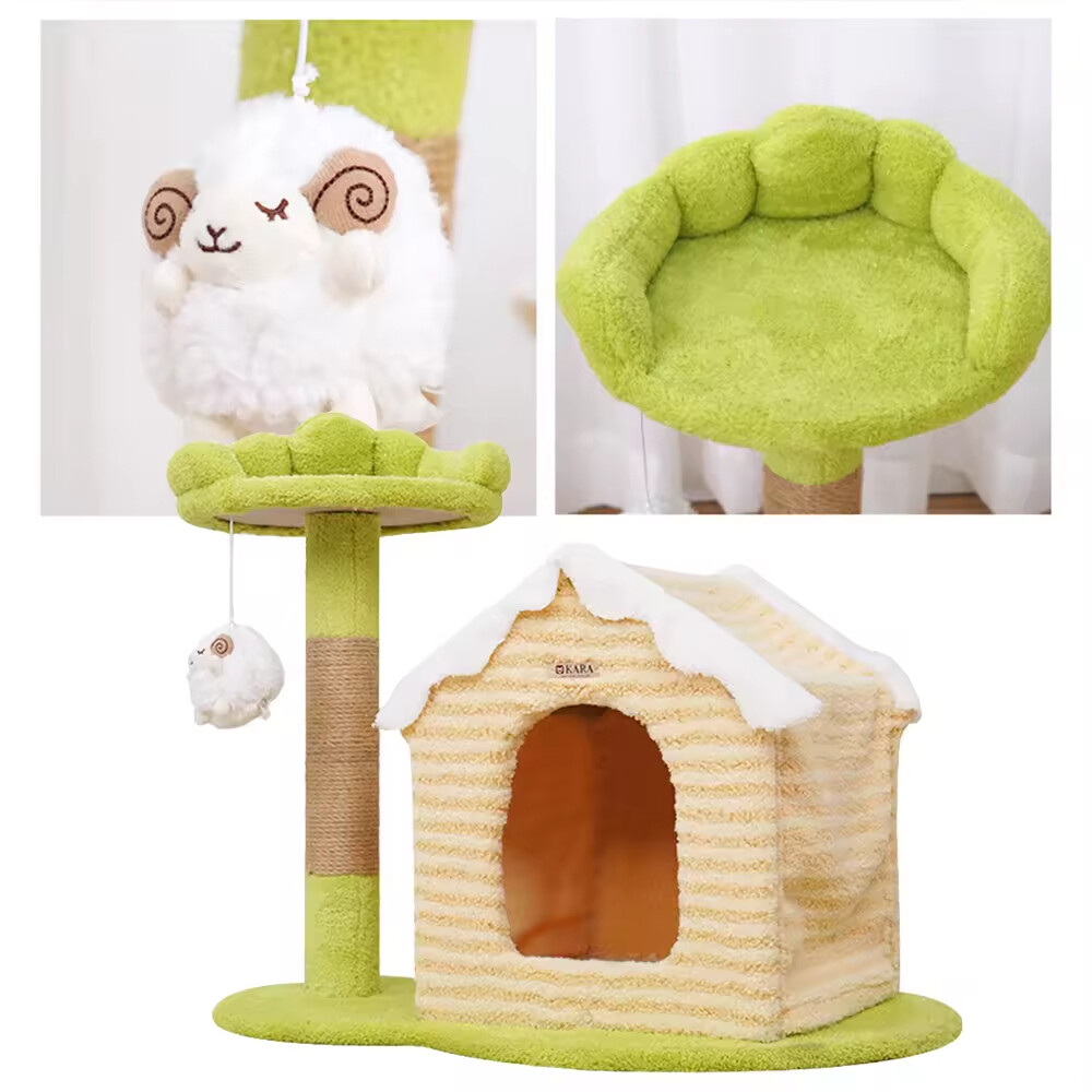 Warm Sisal Short Plush Cat Tree House