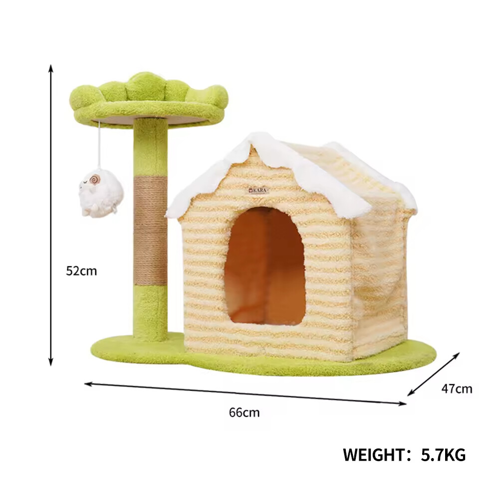 Warm Sisal Short Plush Cat Tree House
