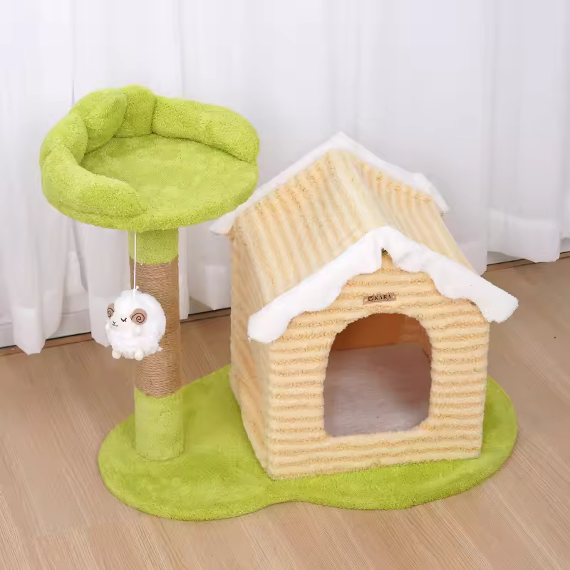 Warm Sisal Short Plush Cat Tree House