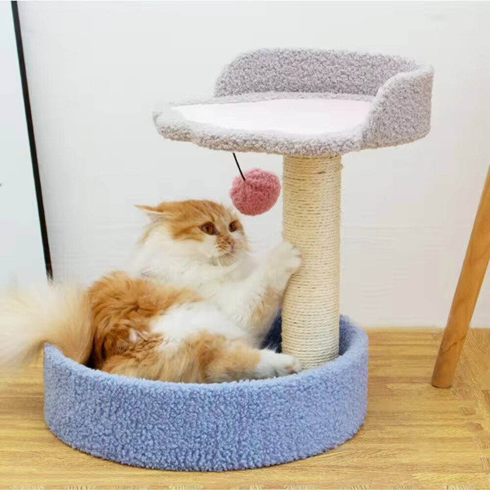 Sisal Flower Cat Scratcher With Rattan Mat