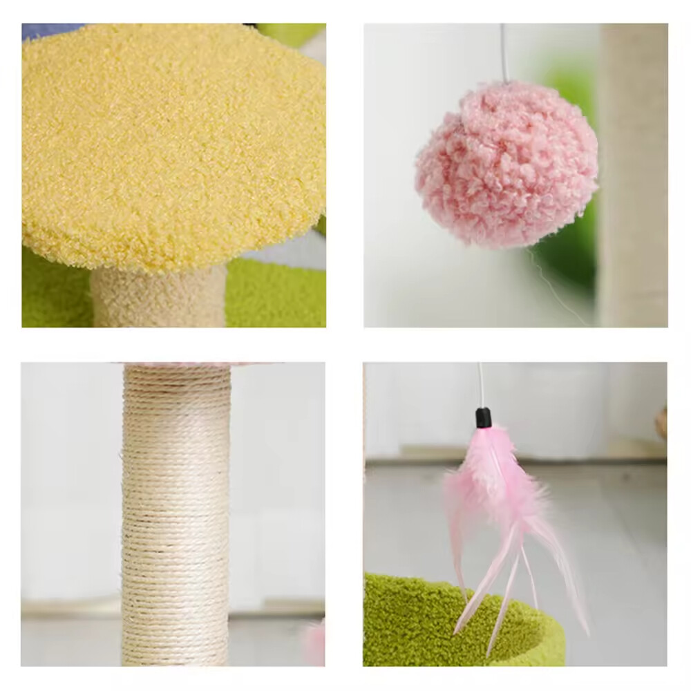 Sisal Flower Cat Scratcher With Rattan Mat