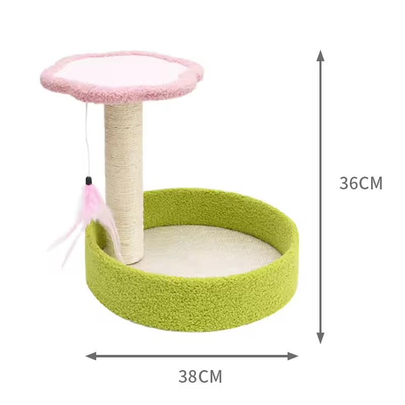 Sisal Flower Cat Scratcher With Rattan Mat