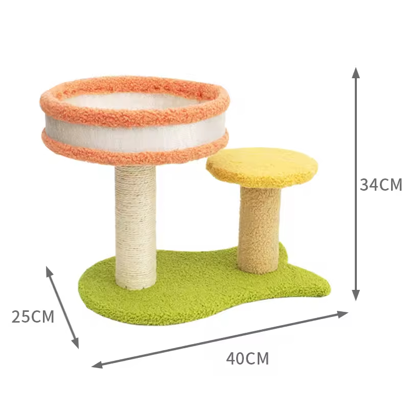 Sisal Flower Cat Scratcher With Rattan Mat