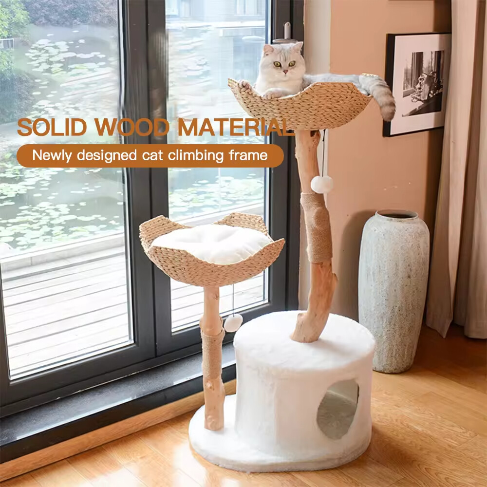 Rattan Weaving Cat Tree House