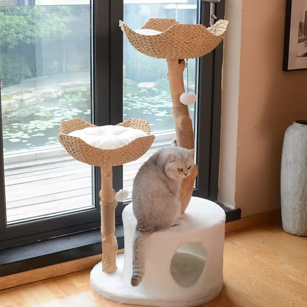 Rattan Weaving Cat Tree House