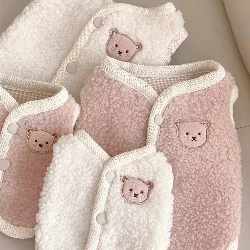 Cute Bear Pet Clothes Two-Piece Fleece Pet Vest
