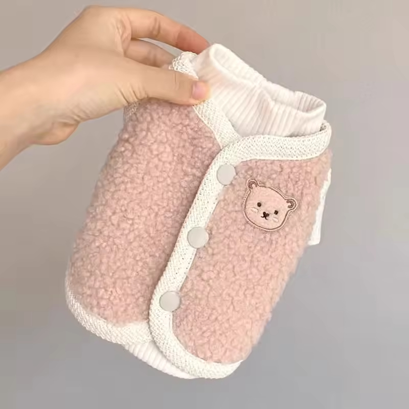 Cute Bear Pet Clothes Two-Piece Fleece Pet Vest