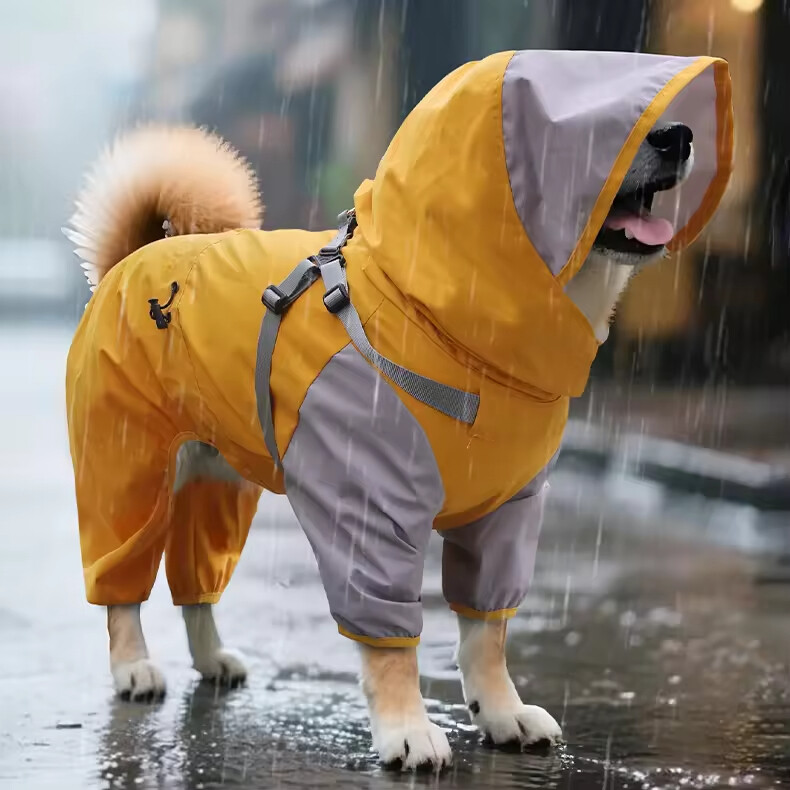 High Quality Outdoor Four-legged Dog Raincoat