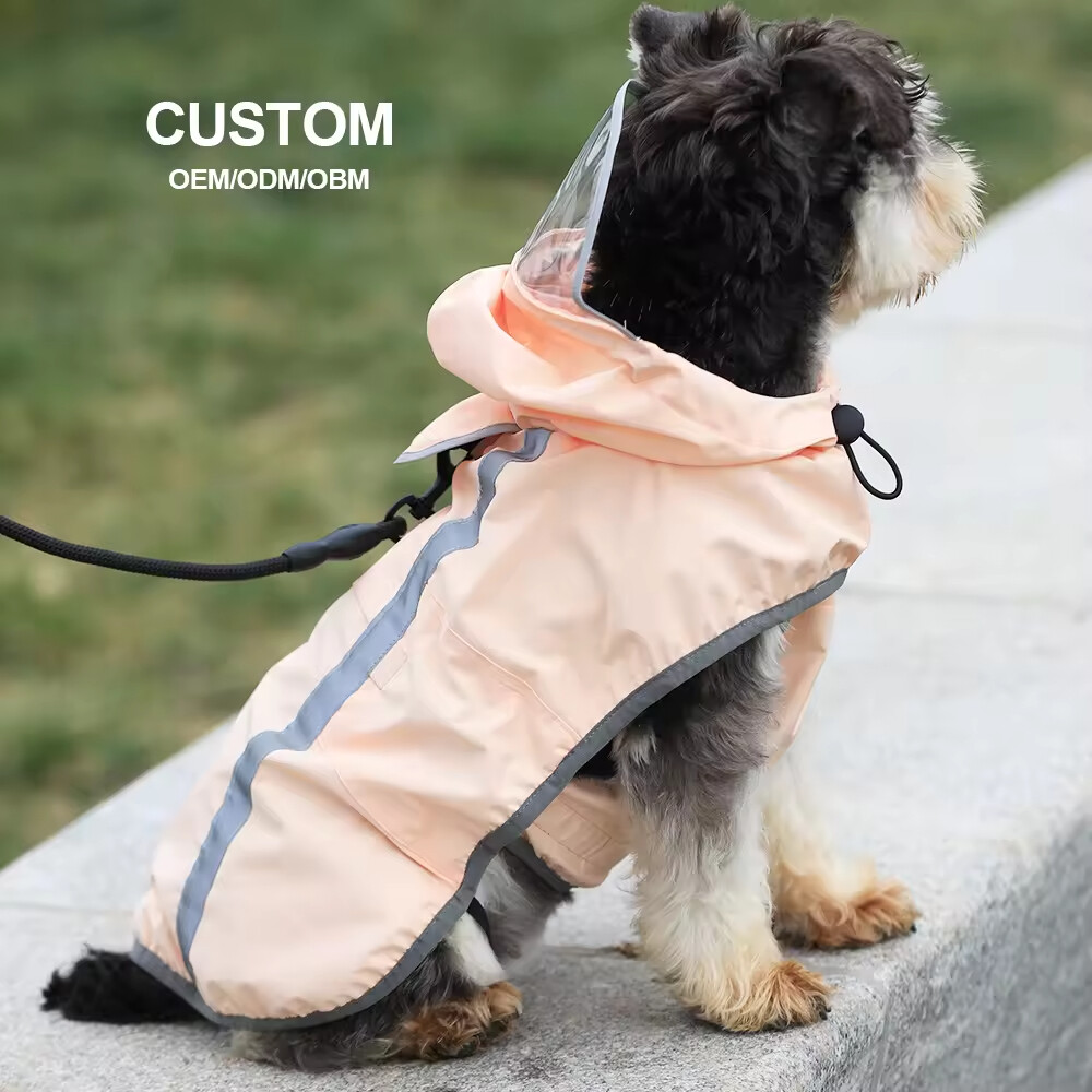 Waterproof Pet Raincoat With Transparent Mask 