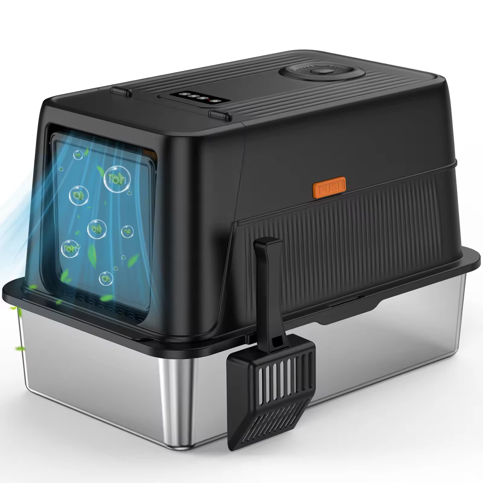 Stainless Steel Cat Litter Box Odor Control