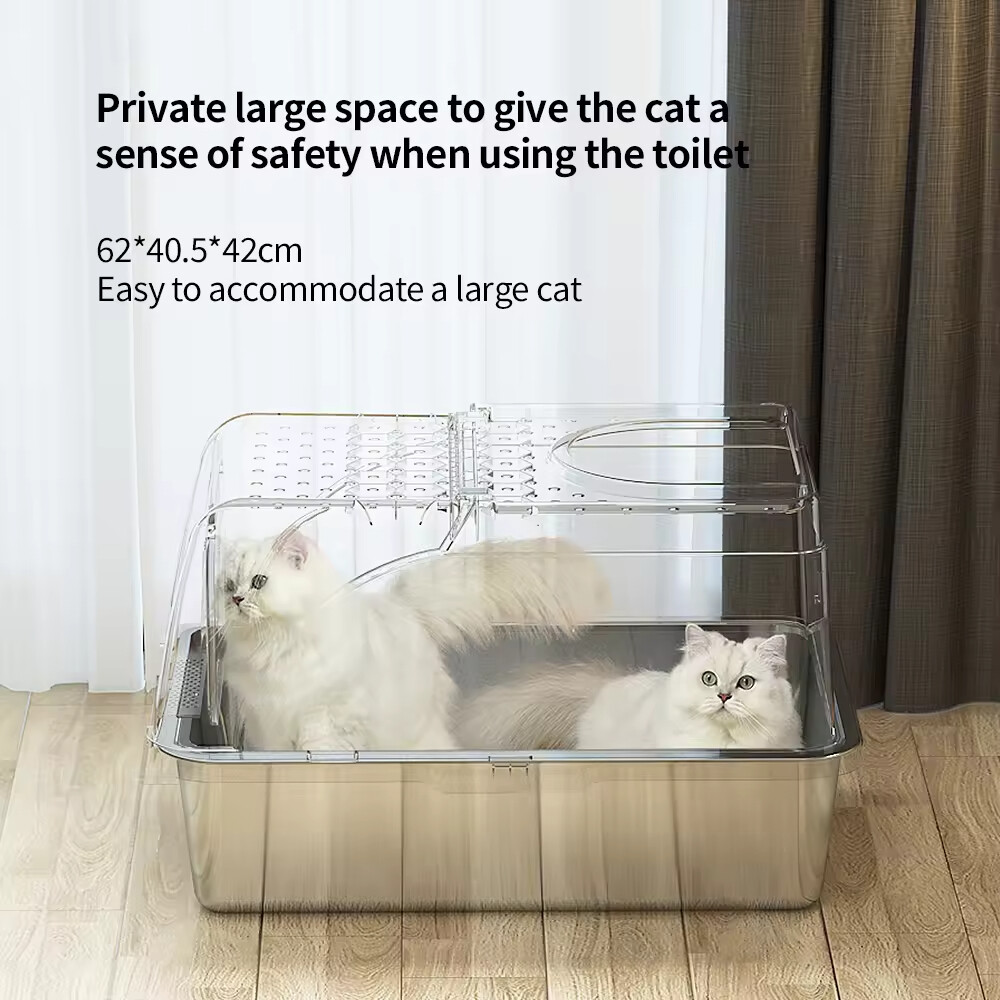 Stainless Steel Cat Litter Box with Lid