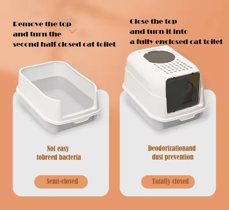 PP Cat Litter Box Front Entry with Lid 