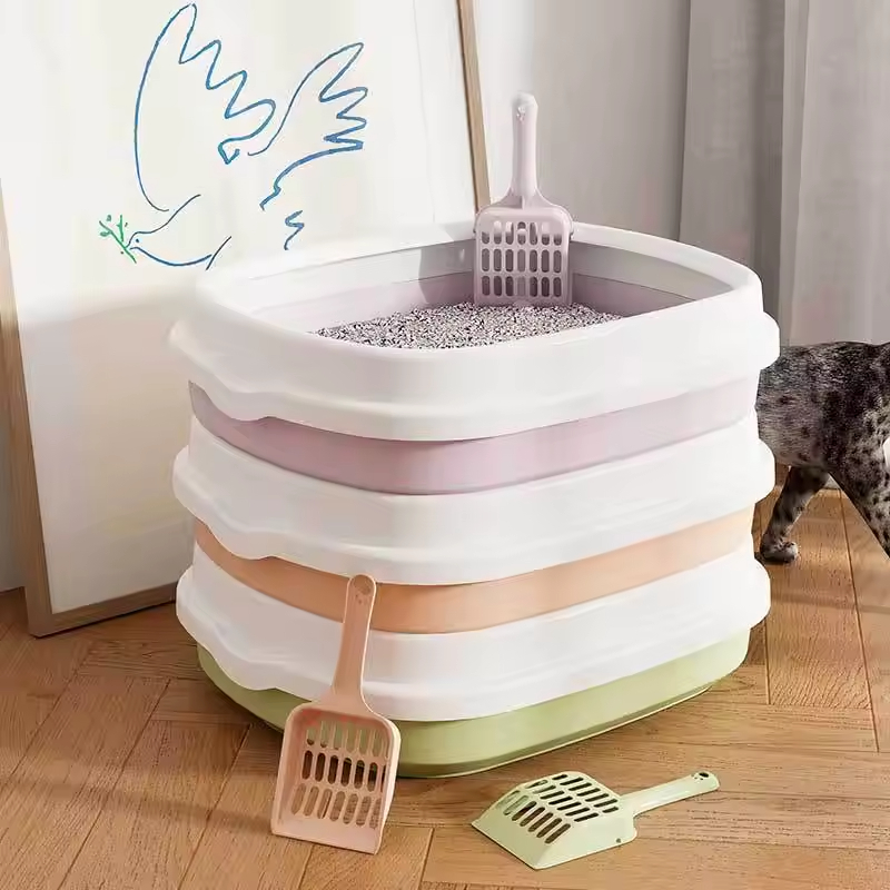 Semi-Enclosed Open Type Splashproof Cat Litter Box