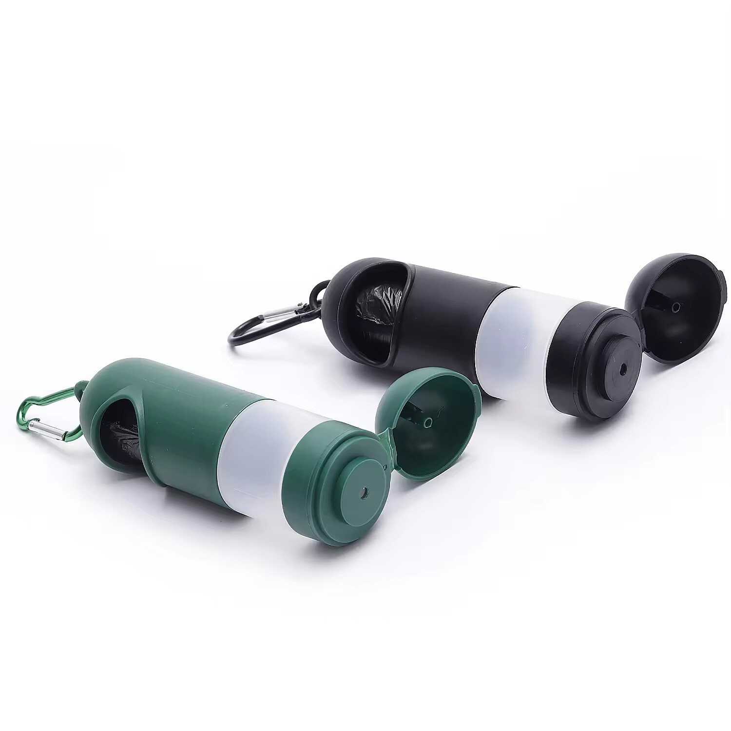 Functional Black Blue Green Dog Poop Bag with Dispenser 2 in 1