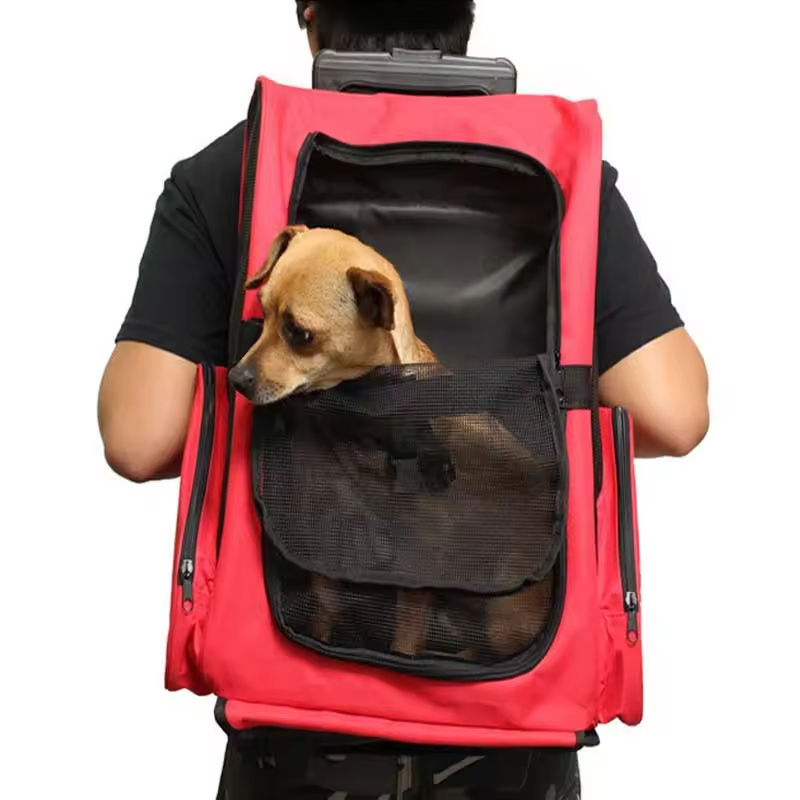 Breathable Pet Dog Carrier Travel Bag With Wheels