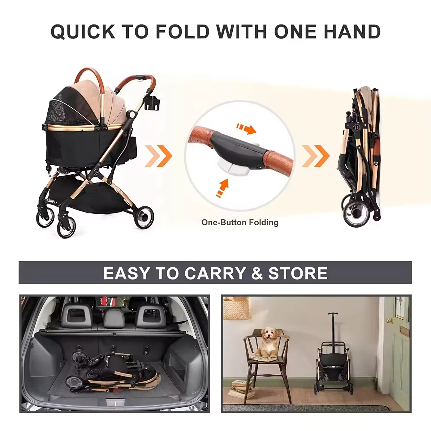 Waterproof Collapsible Pet Stroller