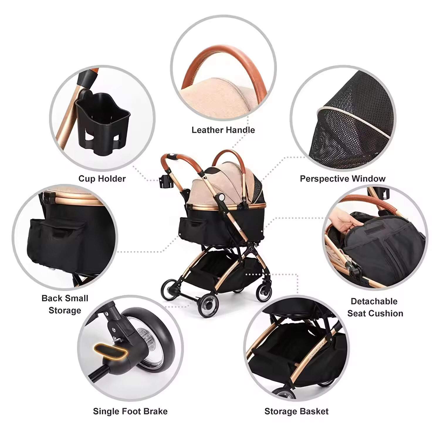 Waterproof Collapsible Pet Stroller