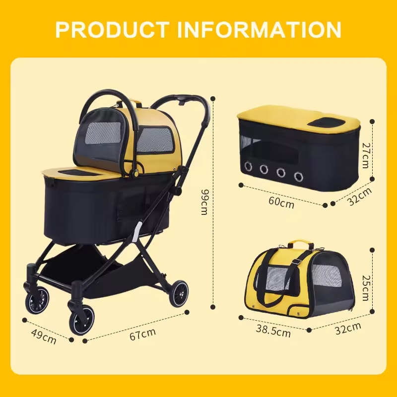 Luxury Double Dog Cat Stroller 