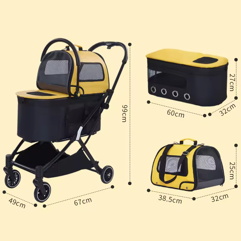 Luxury Double Dog Cat Stroller 