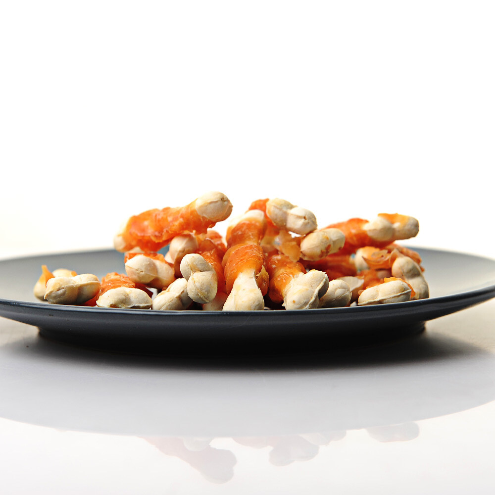 Chicken wrapped with calcium bones