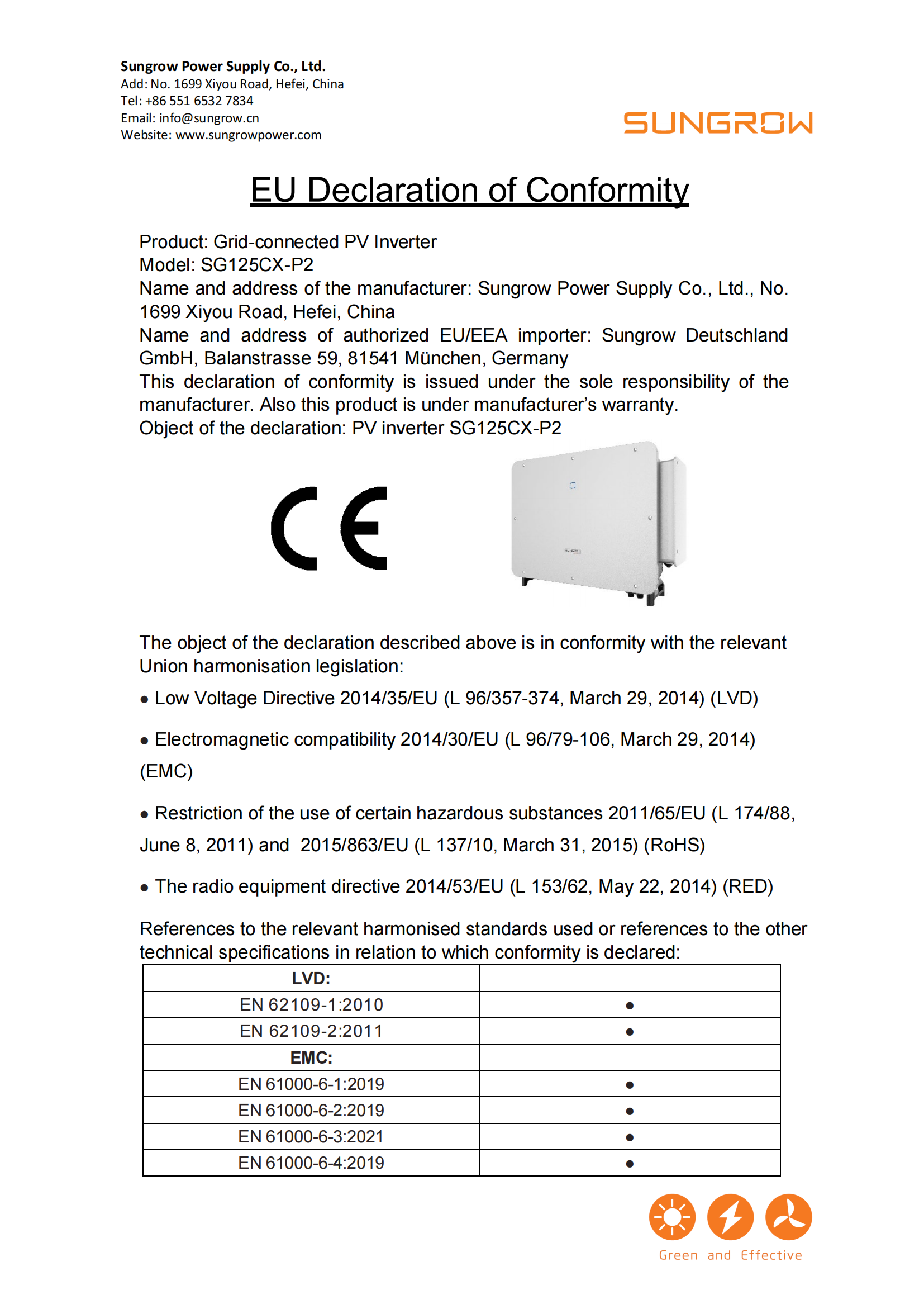 20230801_Sungrow SG125CX-P2 three phase EU Declaration of Conformity(English version)_00 20230801_Sungrow SG125CX-P2 three phase EU Declaration of Conformity(English version)_00