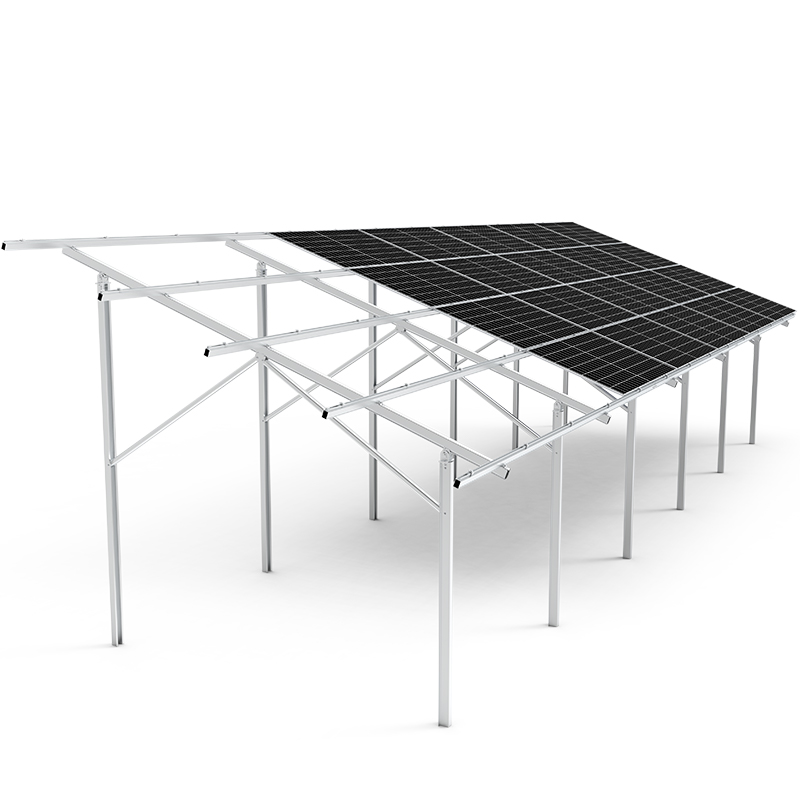 TonKor Ground Mount Aluminum Dual Column Pile Foundation