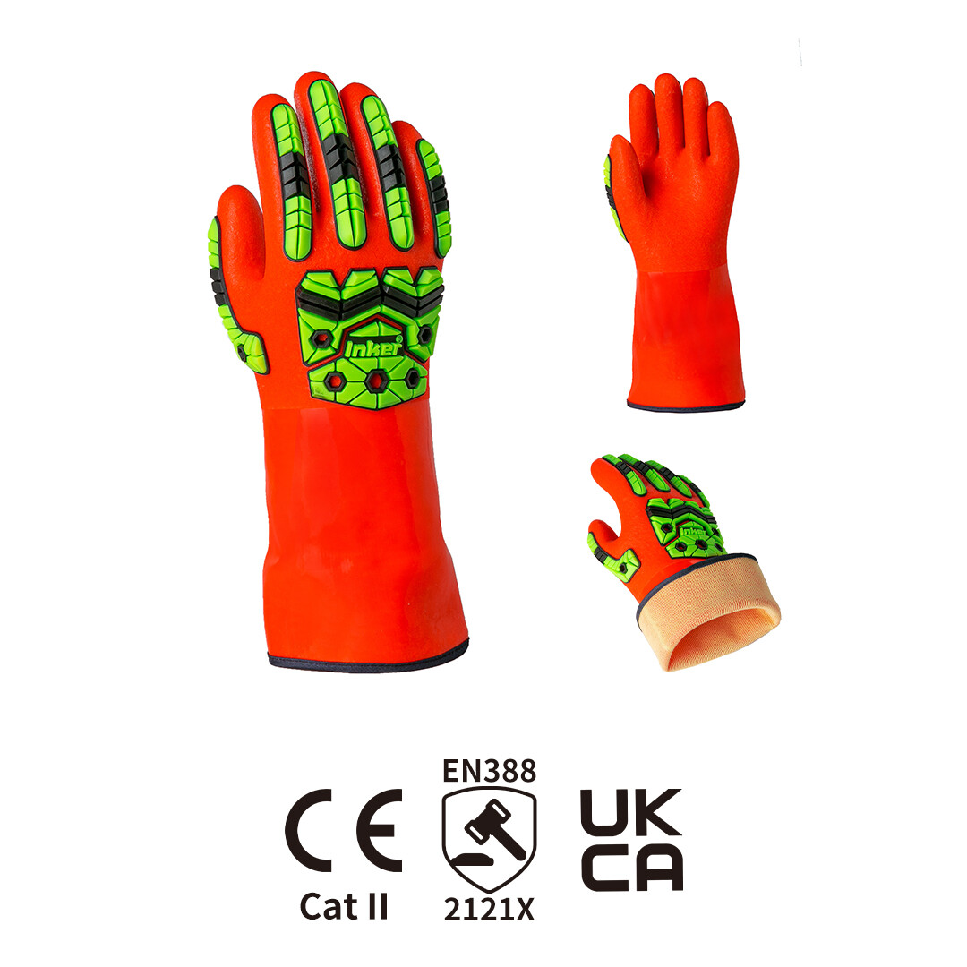 Long-tube cuffs, anti-cutting, grade 5 chemical-proof, anti-impact PVC gloves