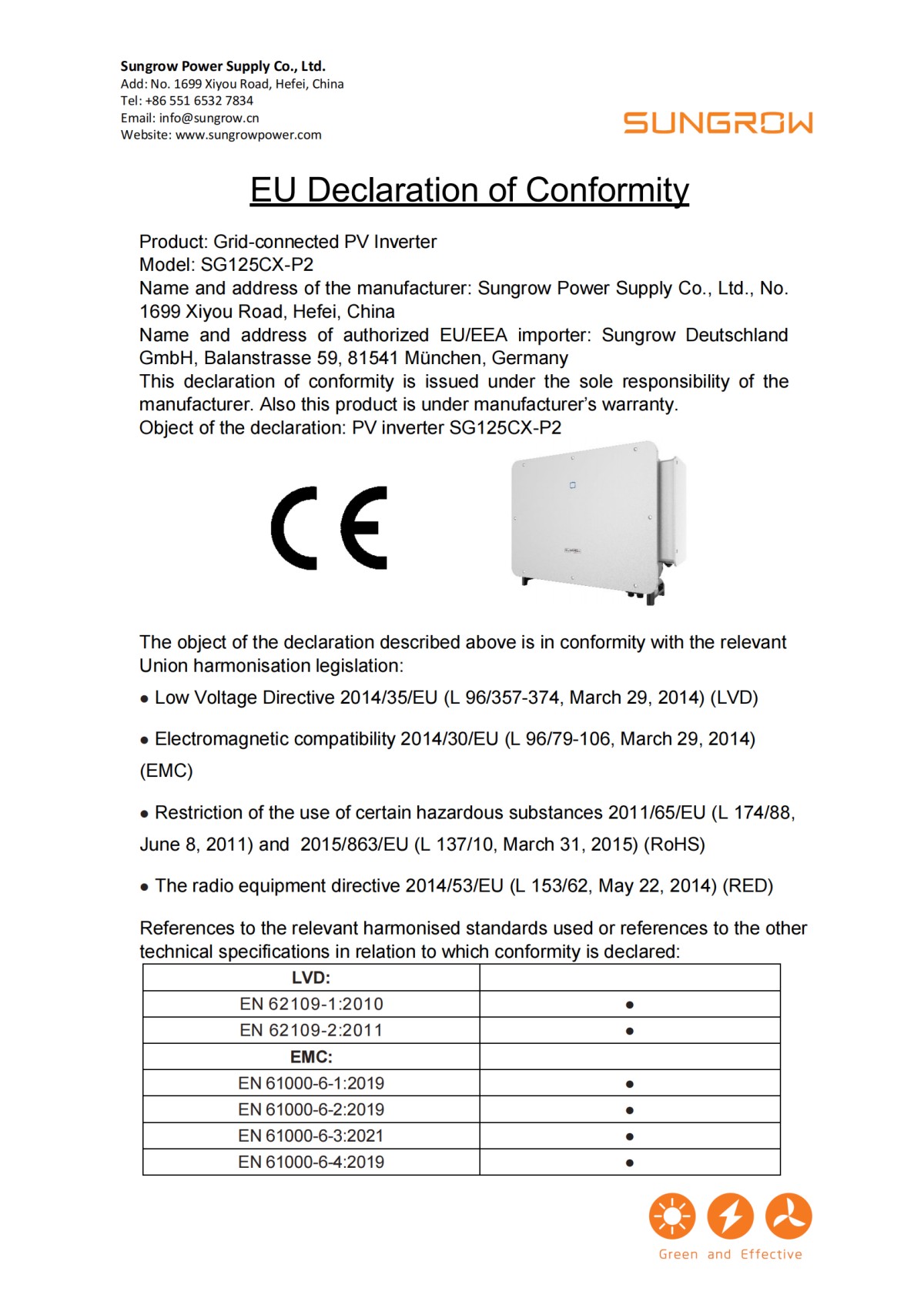 20230801_Sungrow SG125CX-P2 three phase EU Declaration of Conformity（English version）_00