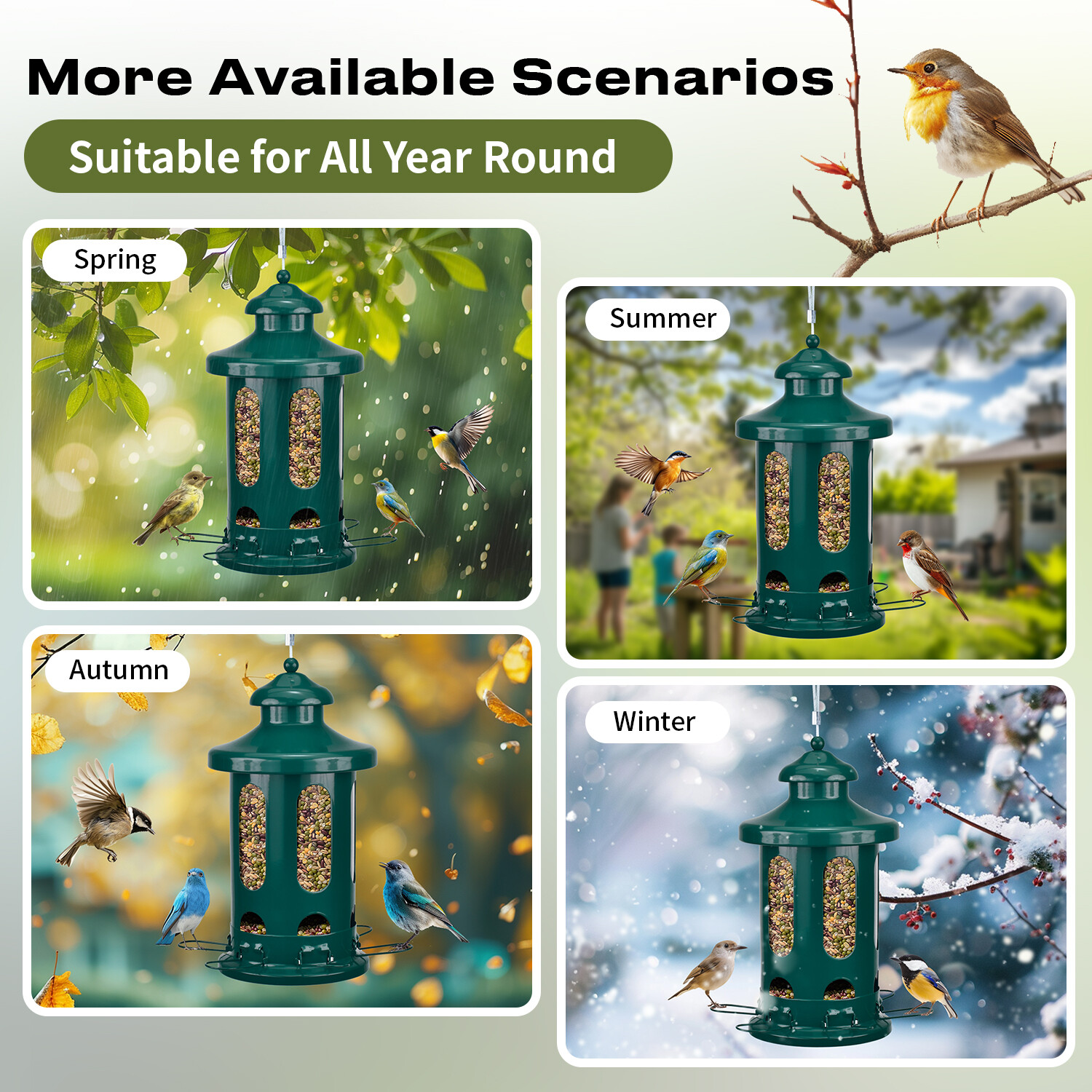 b Tienda Lantern comedero para pájaros - verde oscuro