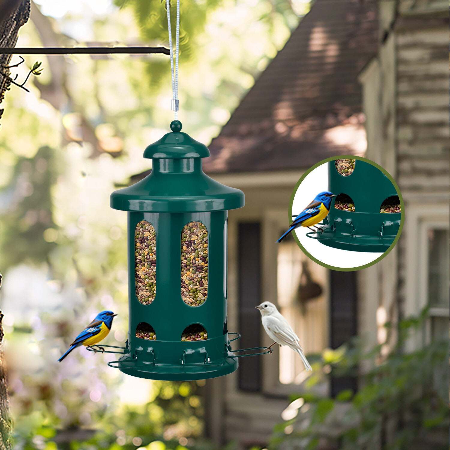 b Tienda Lantern comedero para pájaros - verde oscuro