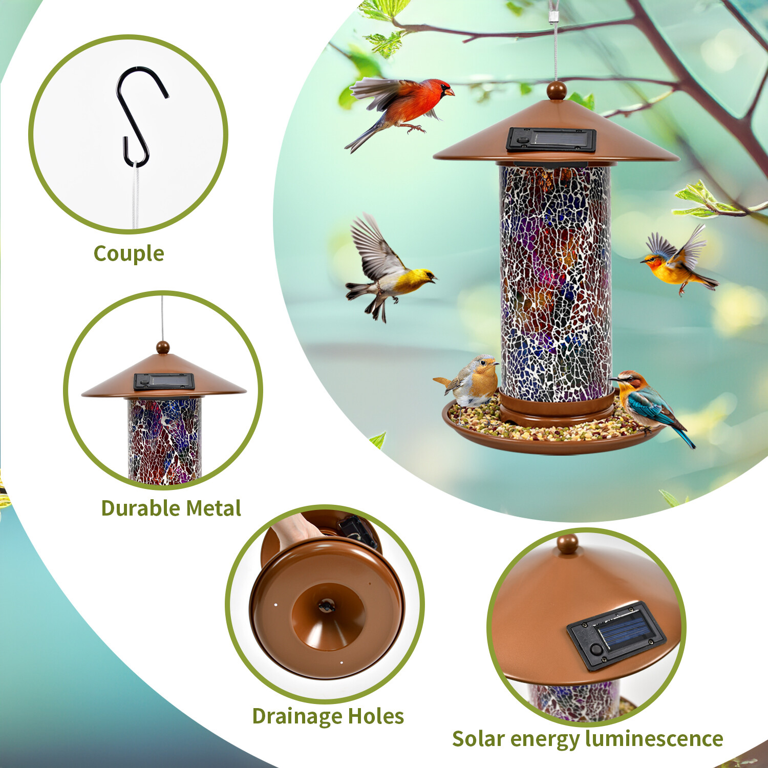 Comedero solar para pájaros Z Shop