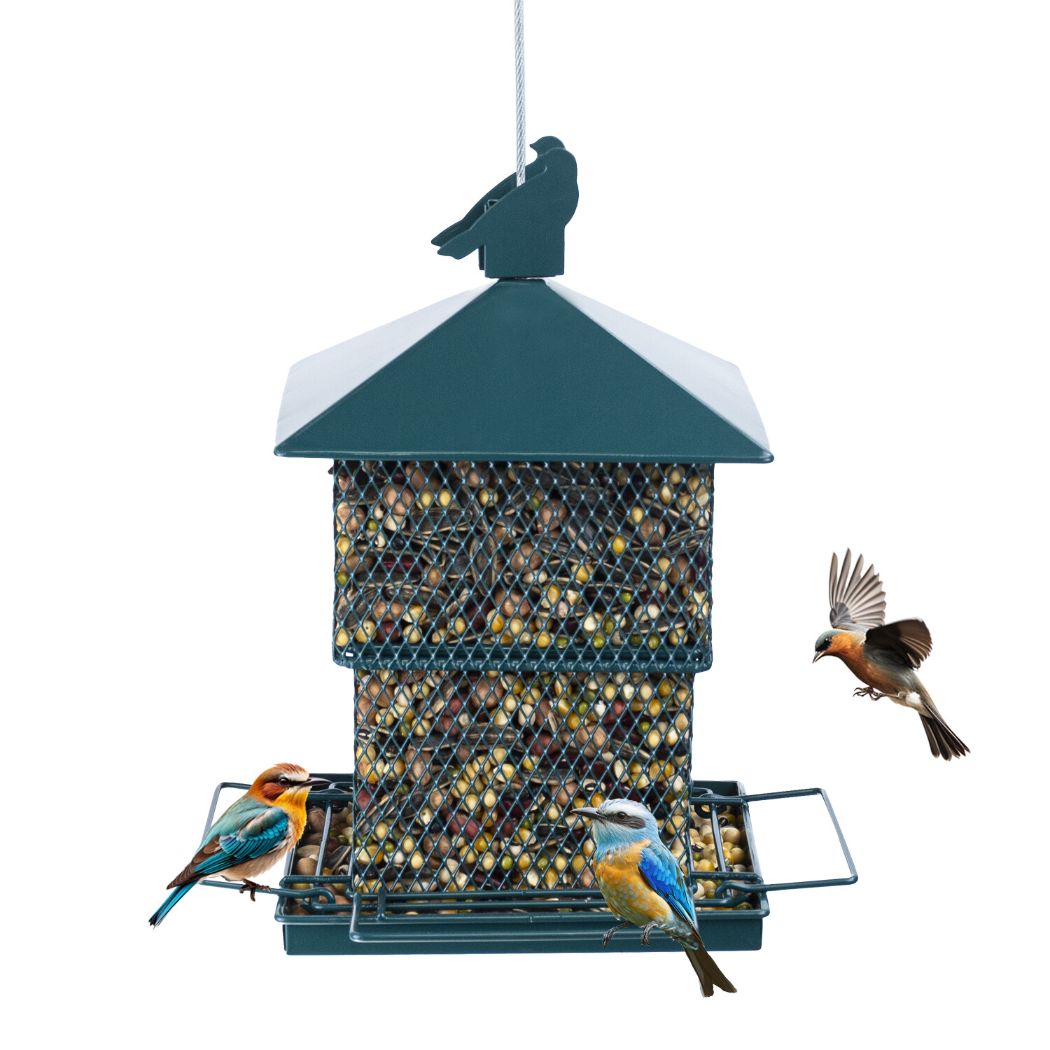 Quadratisches Vogelfutterhaus