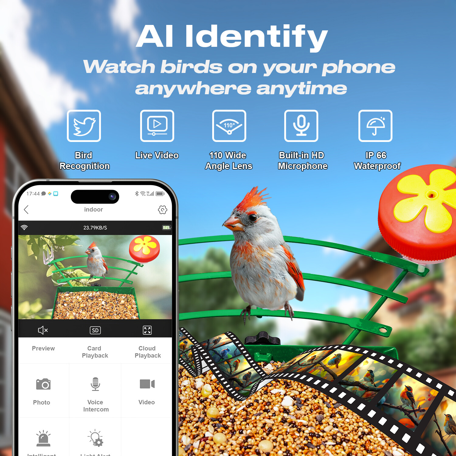 Mangiatoia intelligente per uccelli